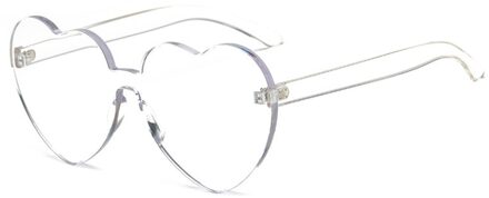 Grote Oversized Womens Hartvormige Zonnebril Leuke Liefde Mode Brillen transparant