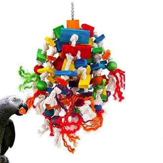Grote Papegaai Vogels Speelgoed Papegaai Kauwen Speelgoed Swing Papegaai Speelgoed Met Kleurrijke Houten Multi