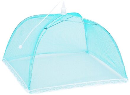 Grote Pop-Up Mesh Screen Beschermen Voedsel Cover Tent Dome Net Paraplu Picknick Keuken Gevouwen Mesh Anti-Fly mosquito Paraplu # T2P blauw