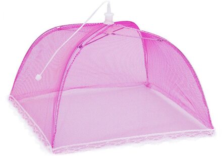 Grote Pop-Up Mesh Screen Beschermen Voedsel Cover Tent Dome Net Paraplu Picknick Keuken Gevouwen Mesh Anti-Fly mosquito Paraplu # T2P rood