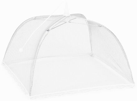 Grote Pop-Up Mesh Screen Beschermen Voedsel Cover Tent Dome Net Paraplu Picknick Keuken Gevouwen Mesh Anti-Fly mosquito Paraplu # T2P wit