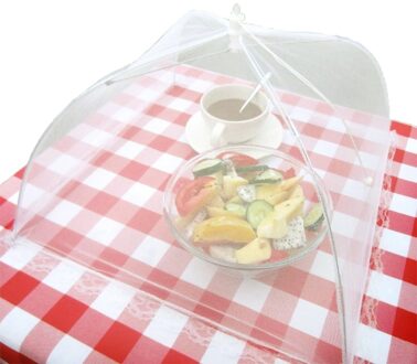 Grote Pop-Up Mesh Screen Voedsel Cover Anti Muggen Vliegen Slip Tent Kant Netto Paraplu Opvouwbare Outdoor Picknick Voedsel covers 16 duim