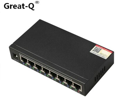 Grote-Q 802.3af PoE Switch 8 Port ports 10/100M Voor IP Camera Ethernet PoE Voor IP camera Systeem Netwerk Switch