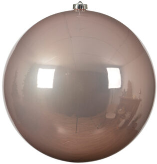 Grote raam/deur/kerstboom decoratie lichtroze kerstballen 20 cm glans - Kerstbal