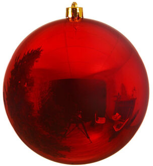 Grote raam/deur/kerstboom decoratie rode kerstballen 25 cm glans - Kerstbal Rood