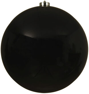 Grote raam/deur/kerstboom decoratie zwarte kerstballen 20 cm glans - Kerstbal