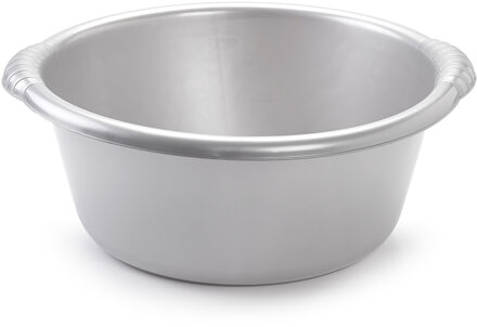 Grote ronde afwasteil/afwasbak zilver 25 liter