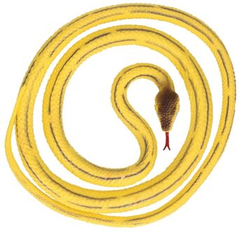 Grote rubberen speelgoed Python slangen geel 137 cm