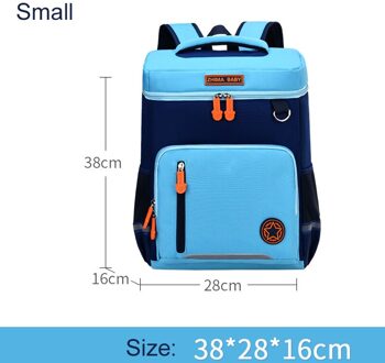 Grote School Rugzak Primaire Voor Meisjes Kids Boekentas Kinderen Meisje Jongen Boek Tassen Knapzak Waterdicht Mochilas Engeland Stijl azuur klein