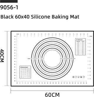Grote Siliconen Bakken Mat Pad Non-stick Macarons Mat Gebruiksvoorwerpen Bakvormen Kneden Accessoires Keuken Gadgets Pizza Deeg Maker zwart groot Mat