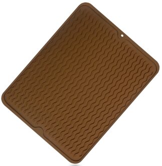 Grote Siliconen Drogen Matten Multifunctioneel Anti Slip Hittebestendige Duurzaam Opvouwbare Isolatie Pads Keuken Gadgets bruin