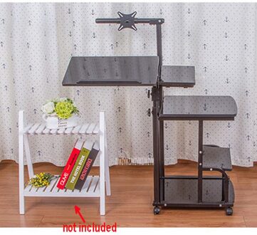 Grote Size Desktop Computer Tafel Verstelbare Beweegbare Draagbare Laptop Bureau Draaien Laptop Bed Tafel Kan Worden Opgeheven Staande Bureau puur zwart