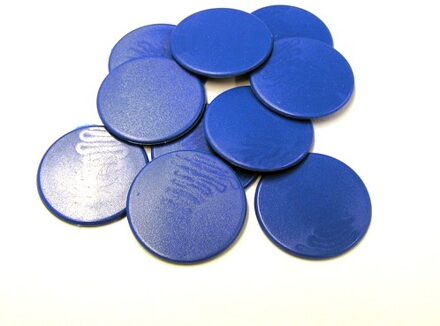 Grote Spel Fiches 38mm Blauw (10 stuks)