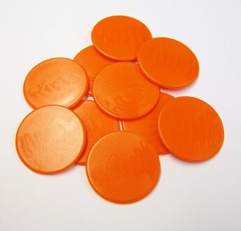 Grote Spel Fiches 38mm Oranje (10 stuks)