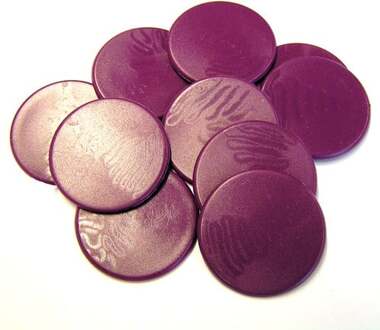 Grote Spel Fiches 38mm Paars (10 stuks)