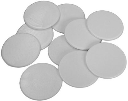 Grote Spel Fiches 38mm Wit (10 stuks)