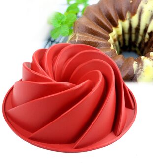 Grote Spiraal vorm Bundt Cake Pan, non-stick Brood Bakvormen Siliconen Mal bakken tools (Kleur Kan Variëren)
