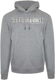 Grote Stempel Logo Grijze Hoodie Grijs