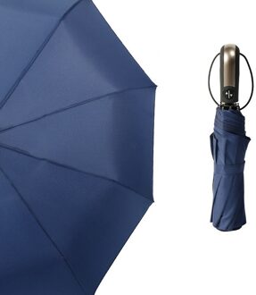Grote Sterke Mode Winddicht Mannen En Vrouwen Zachte Vouwen Compact Volautomatische Regen Paraplu Home Regenkleding 02 blauw