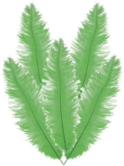 Grote struisvogelveer - 5x - groen - 40 cm - Charleston/jaren 20/twenties thema verkleed accessoire