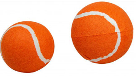 Grote tennisbal oranje voor de hond 10 cm - 3 stuks