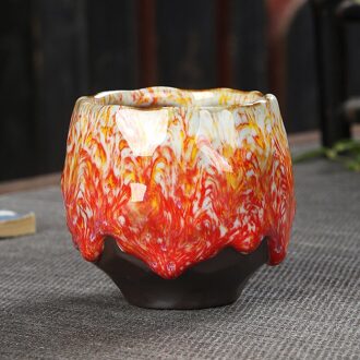 Grote Tianmu Jianzhan Thee Cup Brandhout Ru Oven Keramische Enkele Cup Grof Aardewerk Master Cup Enkele Mok