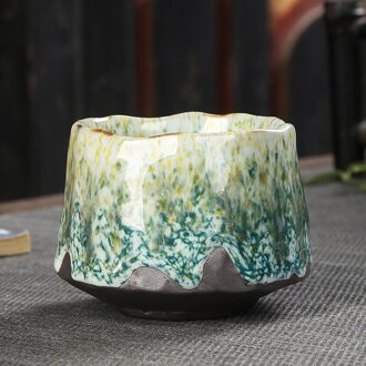 Grote Tianmu Jianzhan Thee Cup Brandhout Ru Oven Keramische Enkele Cup Grof Aardewerk Master Cup Enkele Mok