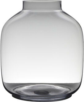 Grote vaas - transparant - 38 x 34 cm - glas - luxe vazen - bloemenvaas