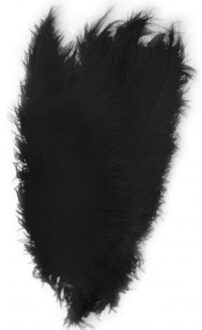 Grote veer/struisvogelveren zwart 50 cm verkleed accessoire