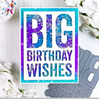 Grote Verjaardag Wensen Metalen Stansmessen Voor Diy Scrapbooking Fotoalbum Decoratieve Embossing Papieren Kaart Ambachten Die Cut