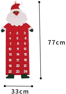 Grote Vilt Kerst Advent Kalender Met Zakken Santa, Rendier Of Sneeuwpop 1