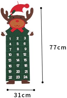 Grote Vilt Kerst Advent Kalender Met Zakken Santa, Rendier Of Sneeuwpop 3