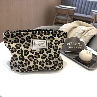 Grote Vrouwen Leopard Cosmetische Tas Canvas Waterdichte Rits Make-Up Tas Reizen Wassen Make Organizer Beauty Case 3