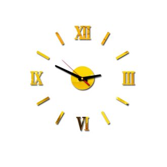 Grote wandklok 3D DIY Romeinse Cijfers Acryl Spiegel Muursticker Klok woonkamer Home Decor Muurschildering Decals wandklok moderne # L5 B