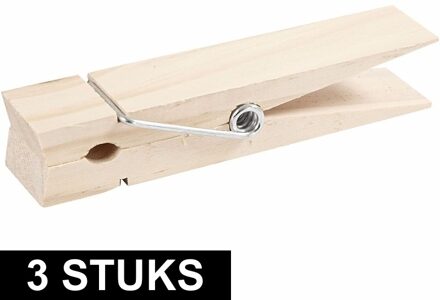 Grote wasknijper - 3x - 15 cm - hout - XXL - megaknijper - groot formaat knijpers