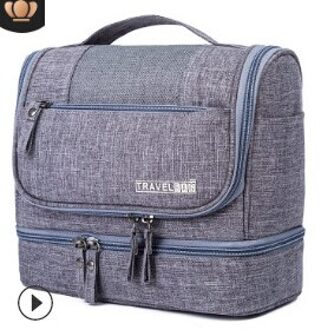 Grote Waterdichte Veelzijdige Reizen Cosmetische Bag Opknoping Toilettas Kit Organizer Us Grijs