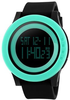 Grote Wijzerplaat Outdoor Mannen Sport Sport Apparatuur Waterdicht Alarm Casual Horloge groen zwart