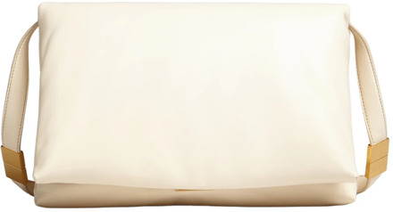 Grote witte kalfsleren prisma tas Marni , Beige , Dames - ONE Size