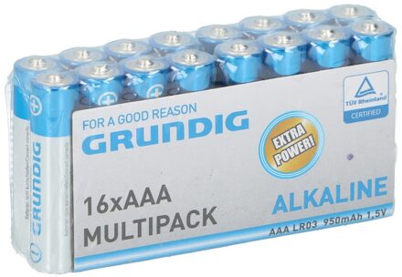 Grundig 16x Grundig Aaa Batterijen Alkaline 1.5 Volt - Voordeelpak