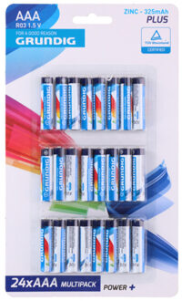Grundig 24x Grundig Batterijen - AAA - alkaline - 1.5 V - voordeelpak - niet-oplaadbaar
