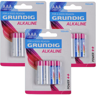 Grundig alkaline batterijen AAA - 12x stuks - LR03 batterijen