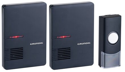 Grundig Deurbel met 2 ontvangers zwart - Draadloze deurbellen