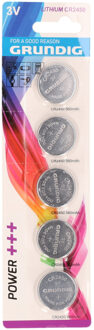 Grundig Knoopcel batterij - 5x stuks - CR2450 - platte batterijen