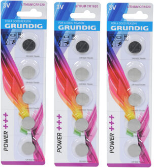 Grundig Knoopcel batterijen - 15x stuks - CR1620 - 3V