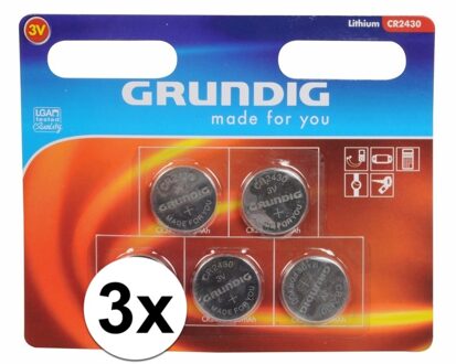 Grundig knoopcel batterijen set van 15 cr2430 - Knoopcel batterijen