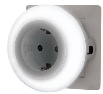 Grundig LED Nachtlamp met lichtsensor - 2x - 230v - kinderkamer - met extra stopcontact - energiebesparend - Nachtlampje Wit