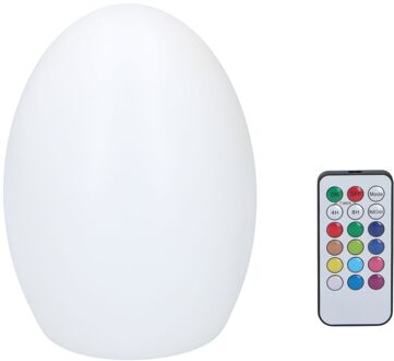 Grundig LED Tafellamp Ei-Vorm - RGB Lamp - met Afstandsbediening - Timerfunctie - Kunststof - Wit