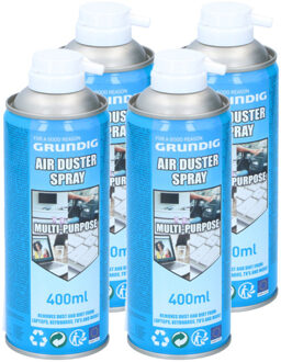 Grundig Perslucht spuitbus - 4x - 400ml - air duster - voor pc - reiniger - compressed air