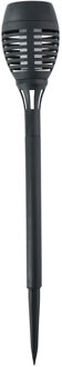 Grundig Solar tuinlamp fakkels/toortsen - met vlam effect - zwart - 48 cm