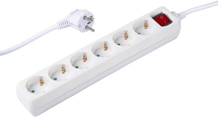 Grundig Stekkerdoos schakelaar 6-voudig wit